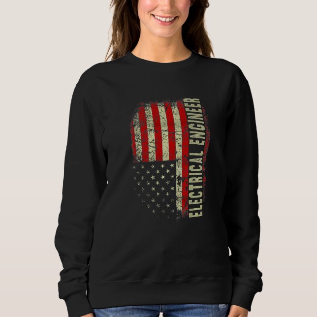 Sudadera Electrical Engineer 4th July US Flag Patriotic Eng (Anverso)
