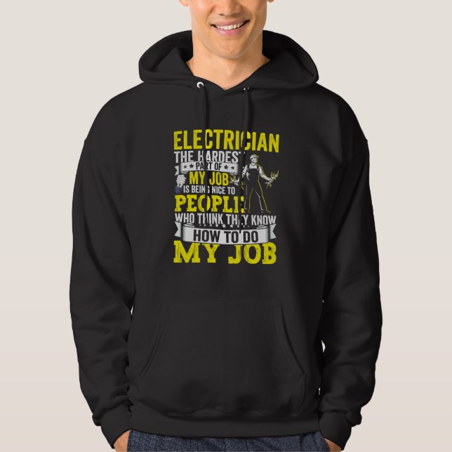 Sudadera Electrician Dad Apparel Electric Lineman for Men   (Anverso)