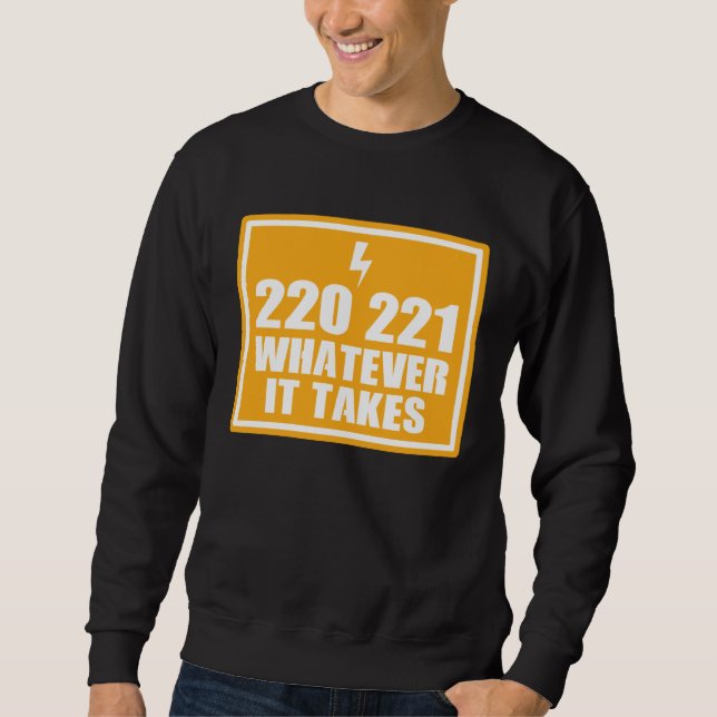 SUDADERA ELECTRICIAN HANDY MAN 220 221 WHATEVER IT TA (Anverso)