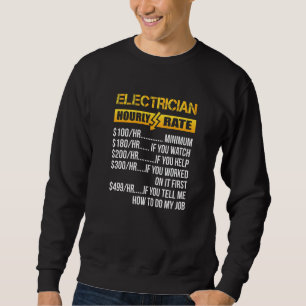 Sudadera Electrician Hourcity Rate Chart Eléctric Worker Ha