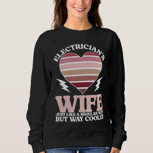 Sudadera Electrician's Wife Heart Wife Of An Electrician Wi (Anverso)