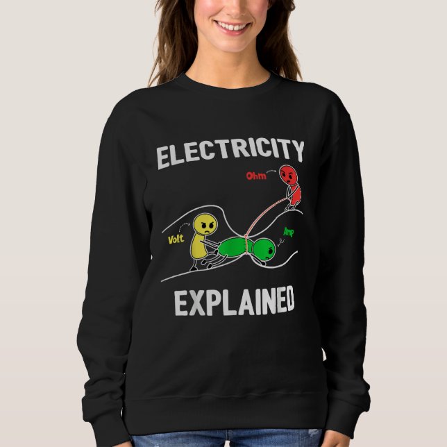 Sudadera Electricidad Explicada Ohmio Voltio Amperio Electr (Anverso)