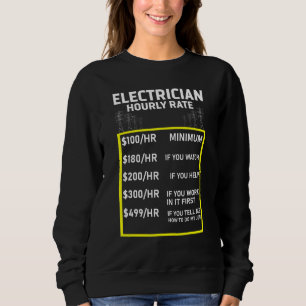Sudadera Electricista por hora Lineman Retro Electricista