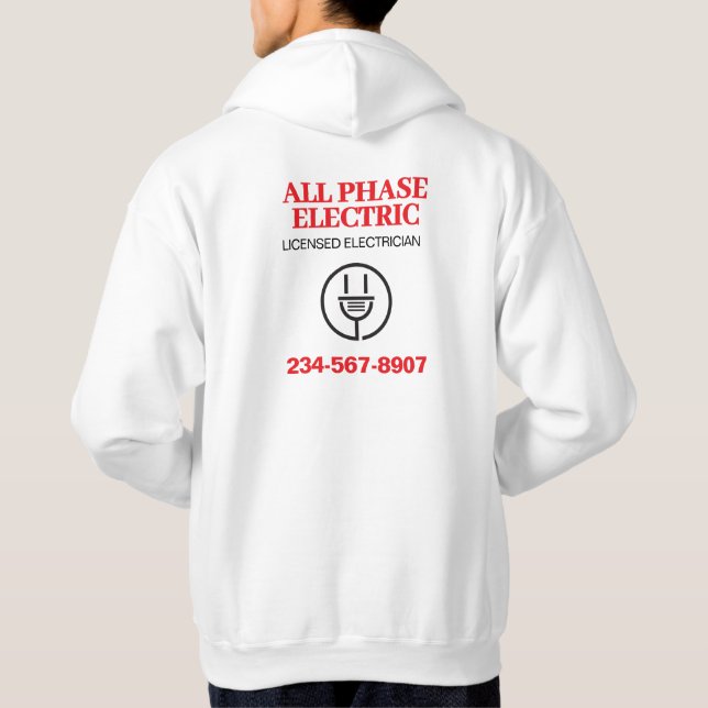 Sudadera Electricista Profesional Publicidad (Reverso)