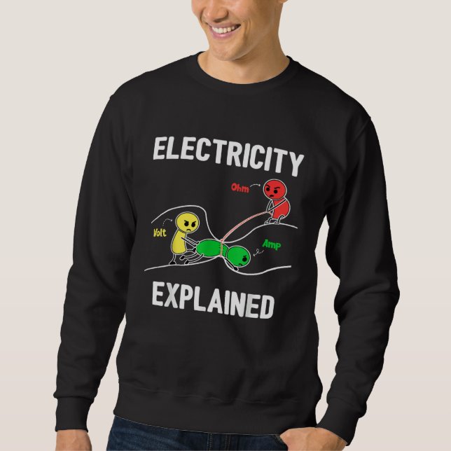 Sudadera Electricity Explained Ohm Volt Ampere  Electrician (Anverso)