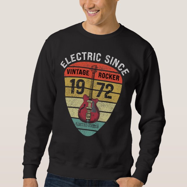 Sudadera Eléctrico desde 1972 - Púa de guitarra de balancin (Anverso)