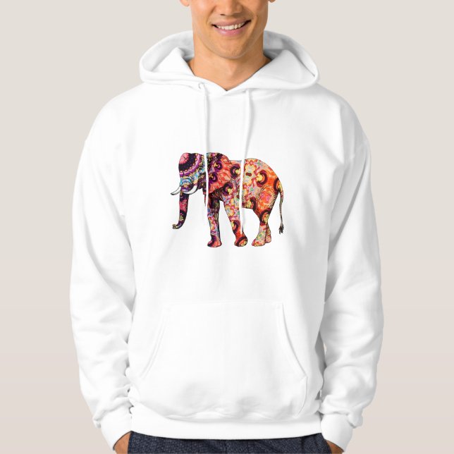 Sudadera Elefante abstracto colorido (Anverso)
