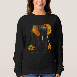 Sudadera Elefante Animal Africa Flores de arte Elefante