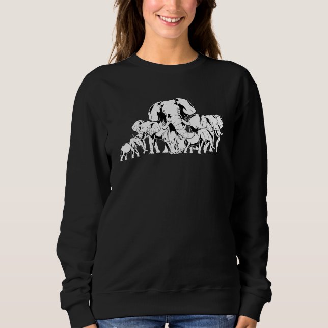 Sudadera Elefante animal de la familia Safari de África (Anverso)