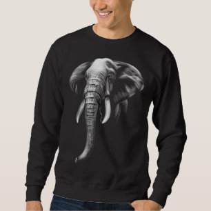 Sudadera Elefante Animal Mínimo Línea Realista Moderna