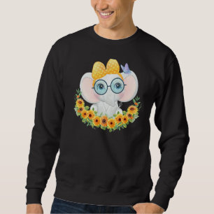 Sudadera Elefante animal sin pelo Cute Sunflower Calf