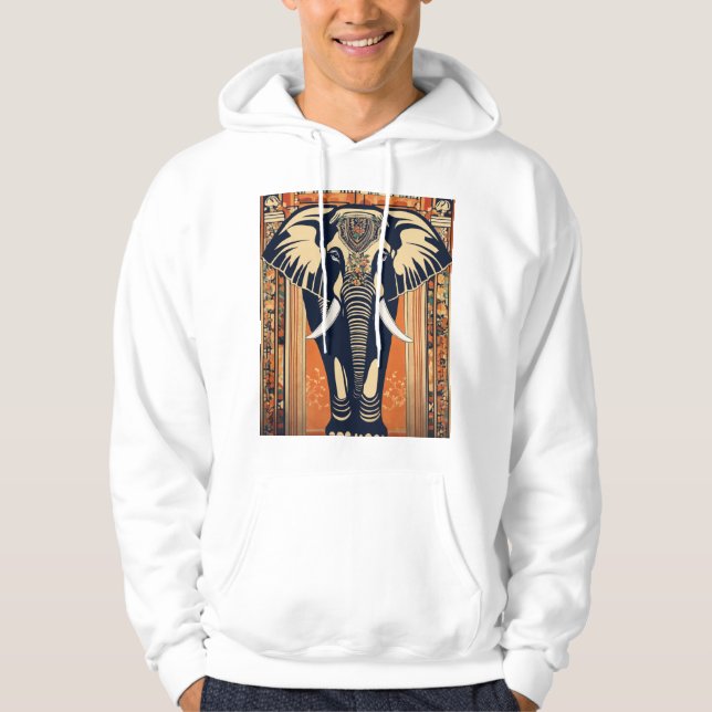 Sudadera elefante art decó, (Anverso)