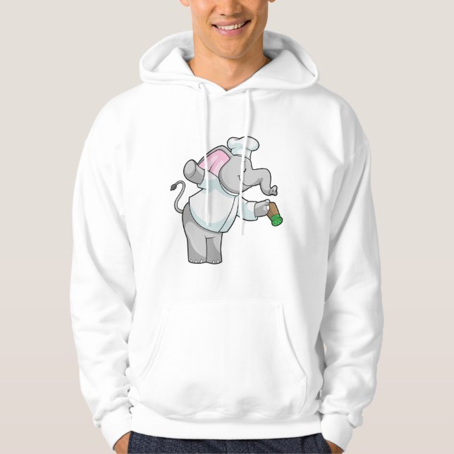 Sudadera Elefante como chef con agitador de sal (Anverso)