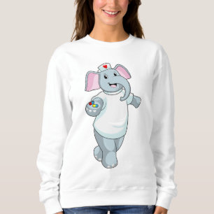 Sudadera Elefante como enfermera con medicina
