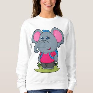 Sudadera Elefante como excursionista con mochila