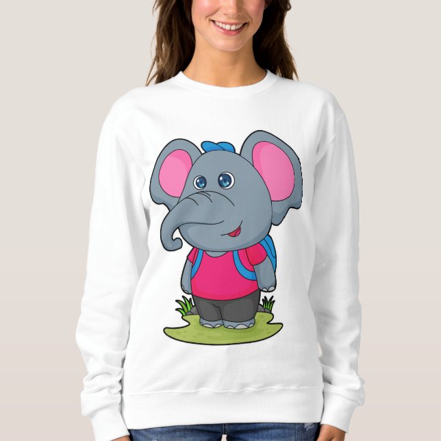 Sudadera Elefante como excursionista con mochila (Anverso)