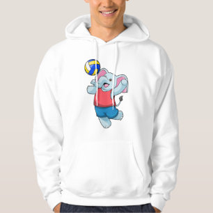 Sudadera Elefante como jugador de voleibol con voleibol