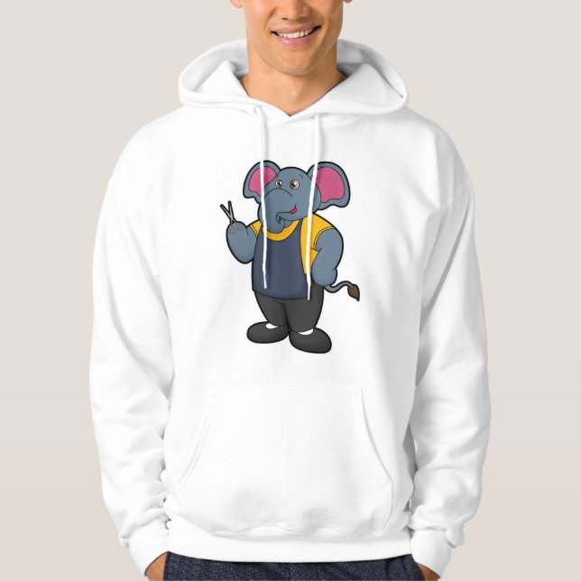 Sudadera Elefante como peluquero con tijeras (Anverso)