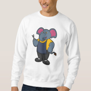 Sudadera Elefante como peluquero con tijeras