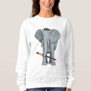 Sudadera Elefante como pintador con pincel de pintura