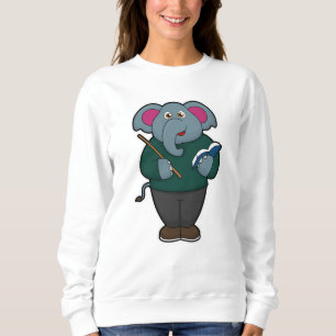 Sudadera Elefante como profesor con libro y puntero