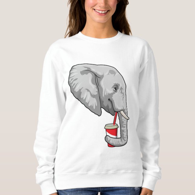 Sudadera Elefante con bebida (Anverso)