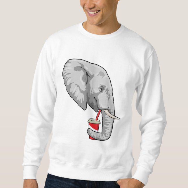 Sudadera Elefante con bebida (Anverso)