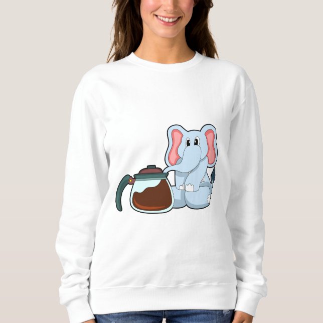 Sudadera Elefante con cafetera (Anverso)