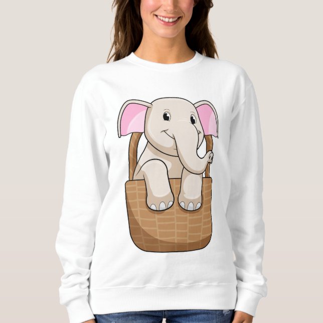 Sudadera Elefante con cesta (Anverso)