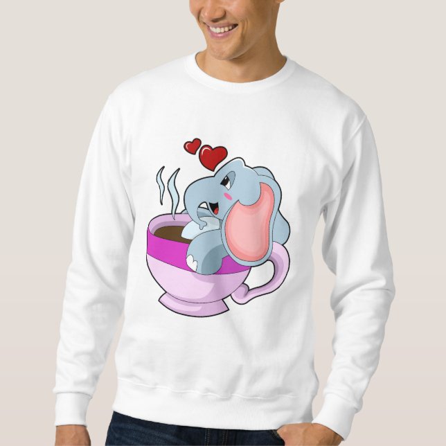 Sudadera Elefante con Copa de Café (Anverso)