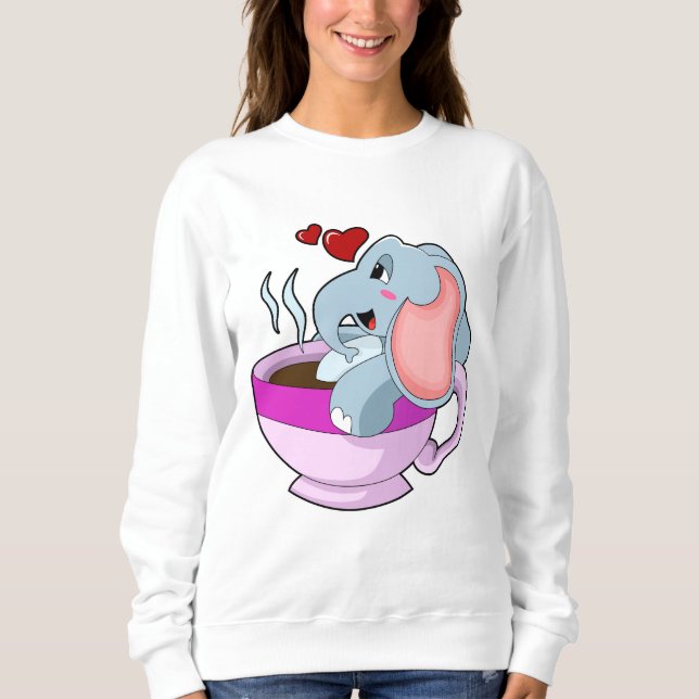 Sudadera Elefante con Copa de Café (Anverso)