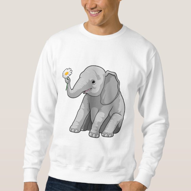 Sudadera Elefante con flor (Anverso)