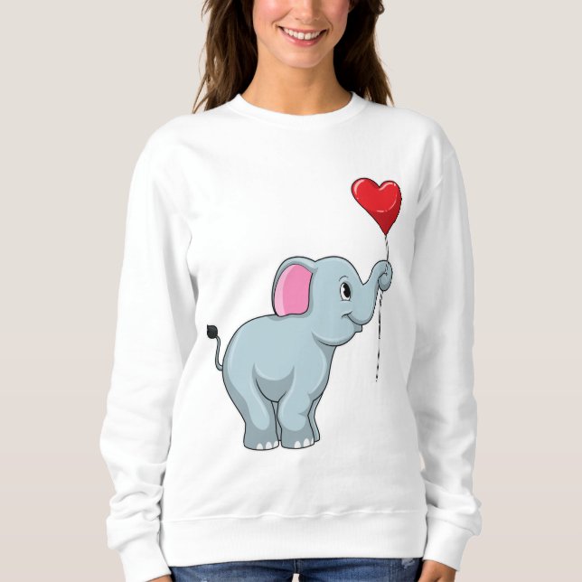 Sudadera Elefante con globo cardíaco (Anverso)
