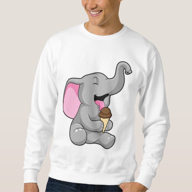 Sudadera Elefante con helado de waffle de chocolate (Anverso)