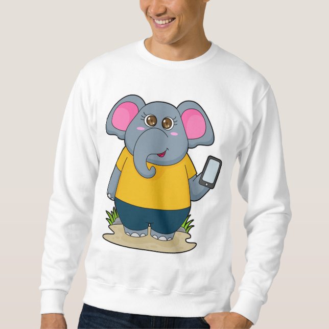 Sudadera Elefante con móvil (Anverso)