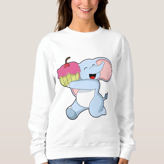 Sudadera Elefante con pastel (Anverso)