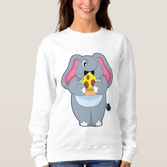 Sudadera Elefante con pizza (Anverso)