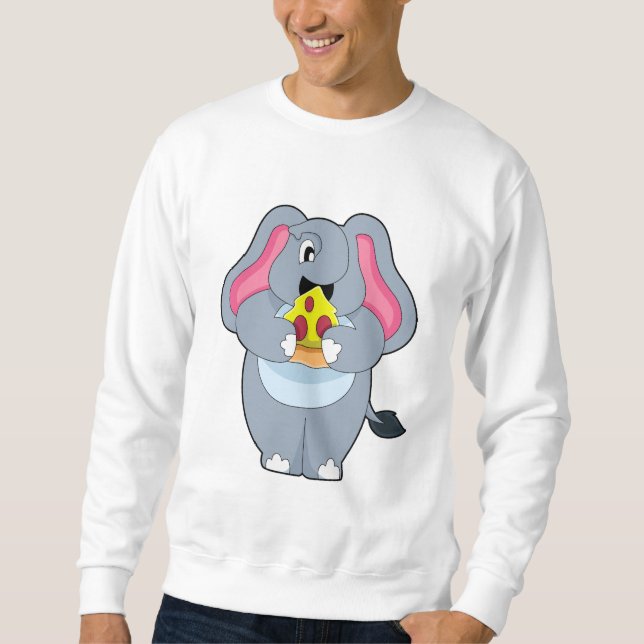 Sudadera Elefante con pizza (Anverso)