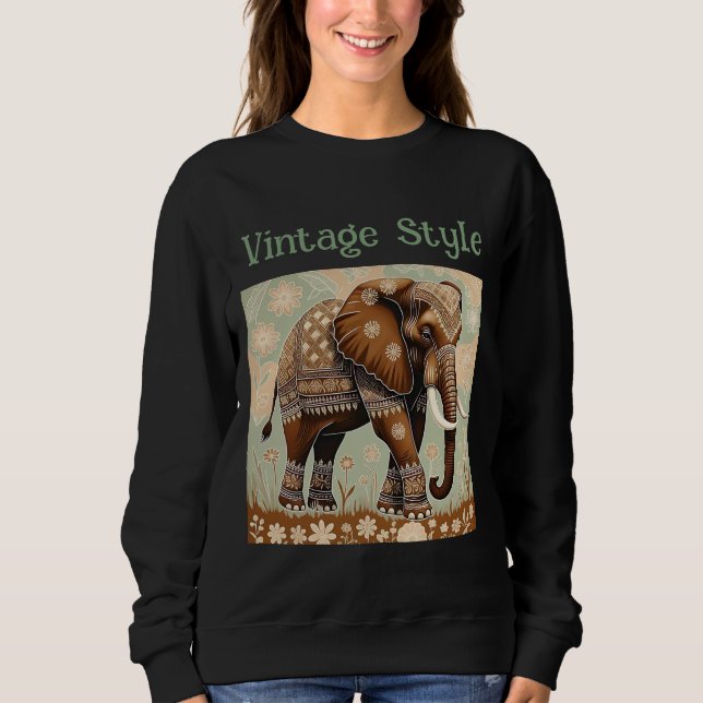 Sudadera Elefante de época con camiseta de batik (Anverso)