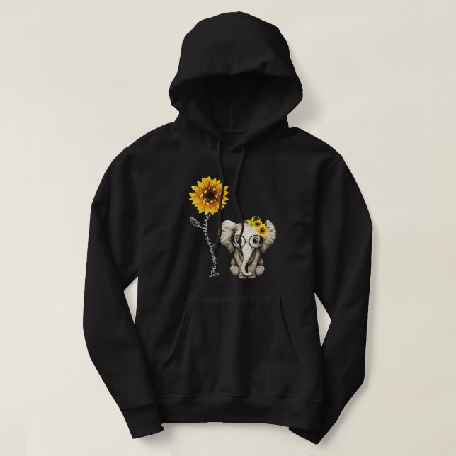 Sudadera Elefante de girasol Amigo de regalo de Elefante Cu (Diseño del anverso)