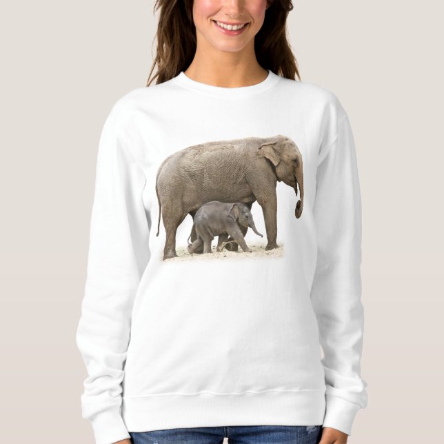 Sudadera Elefante de la mamá y del bebé (Anverso)