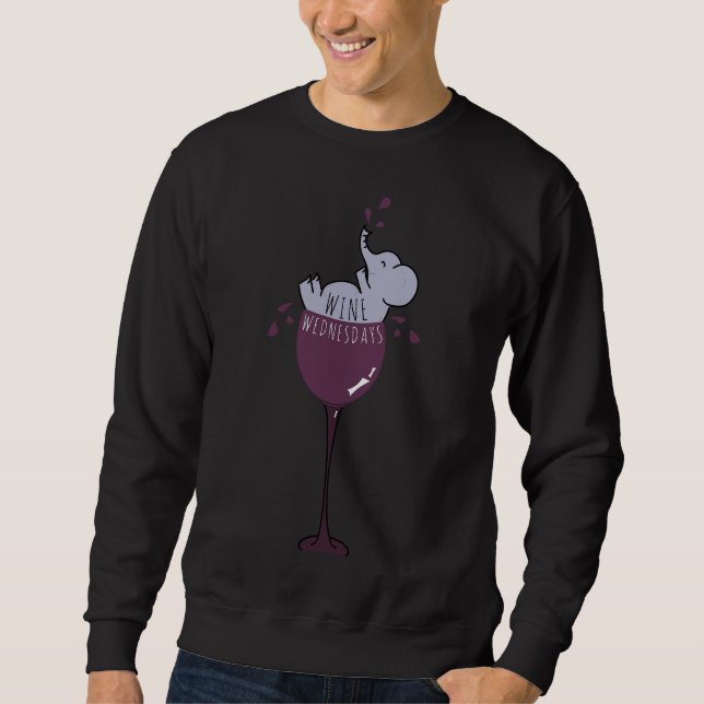 Sudadera Elefante de los miércoles del vino (Anverso)