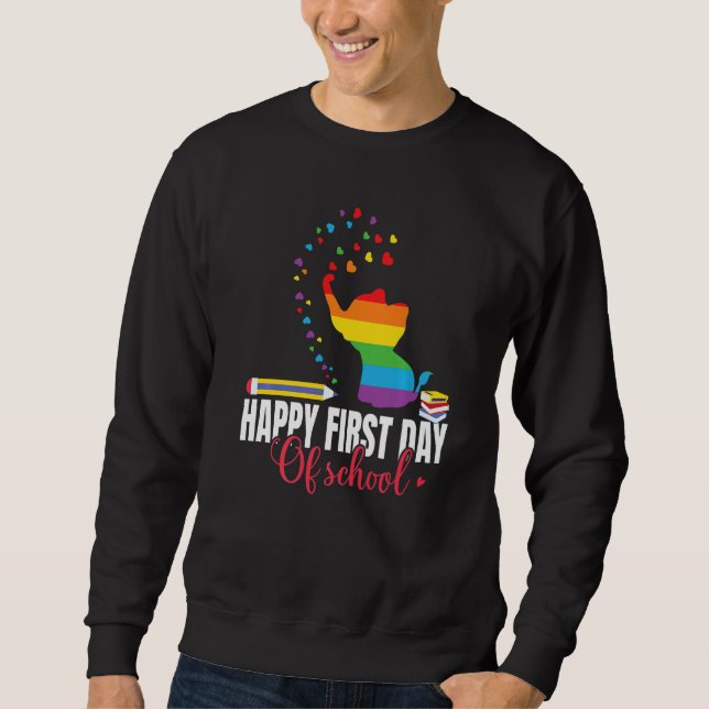 Sudadera Elefante de Vuelta al Colegio  Feliz Primer Día de (Anverso)