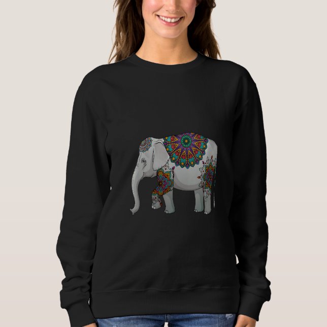 Sudadera Elefante decorativo femenino (Anverso)