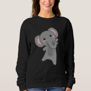Sudadera Elefante Dulce Animales del Zoológico de Elefantes