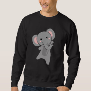 Sudadera Elefante Dulce Animales del Zoológico de Elefantes