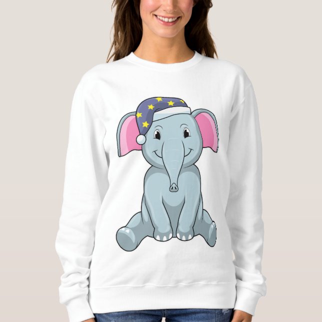 Sudadera Elefante durmiendo con gorra nocturna (Anverso)