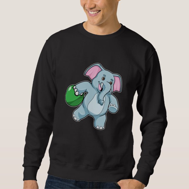 Sudadera Elefante en el Bowling con bolas (Anverso)