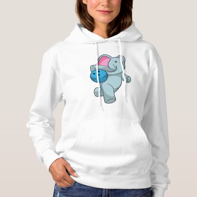 Sudadera Elefante en el Bowling con bolas (Anverso)