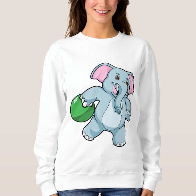 Sudadera Elefante en el Bowling con bolas (Anverso)